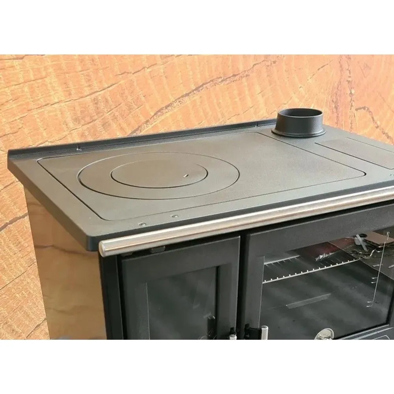 Plamen Küchenofen Holzherd 850 Glas Schwarz Rechte Version und 8 kW_4