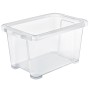 Transparente Rotho Box Evo Easy 1,2 l zur Aufbewahrung, stapelbar und mit Griffen.