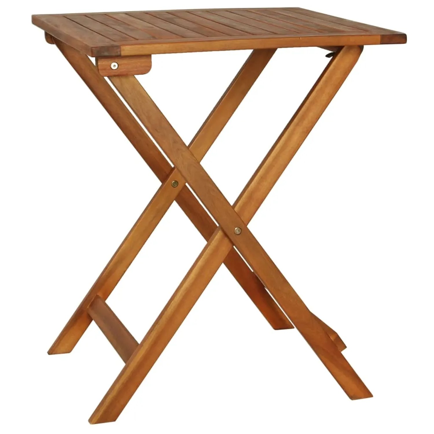 Klappbarer Bistrotisch aus Akazienholz, Teil des vidaXL 3-tlg. Gartenmöbel Sets.