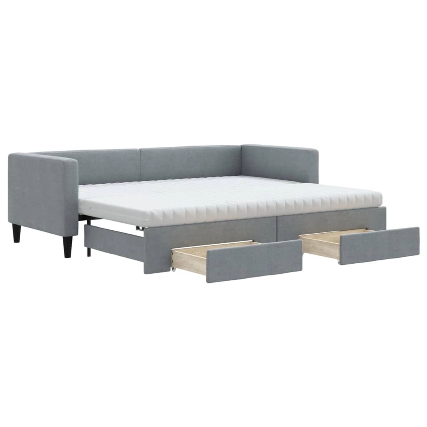 vidaXL Tagesbett Ausziehbar mit Schubladen Hellgrau 80x200 cm Stoff1847499 günstig online kaufen