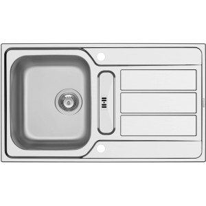 Pyramis Einbauspüle Athena aus Edelstahl mit Abtropffläche und Restebecken.