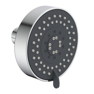 Schütte Kopfbrause Leon Chrom, runde Regendusche mit Antikalk-Noppen und Strahlarten-Verstellung.