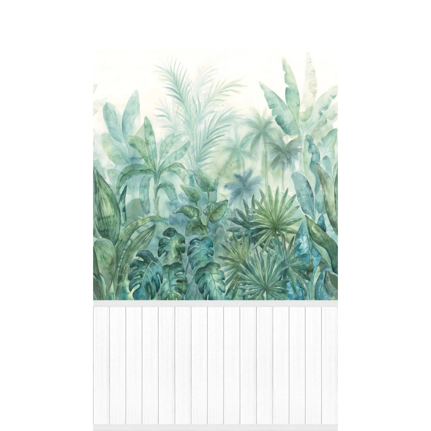 Image of PROFHOME 398101-GU Fototapete Dschungel Grün Petrol Creme Blau 1,59 m x 2,8 m