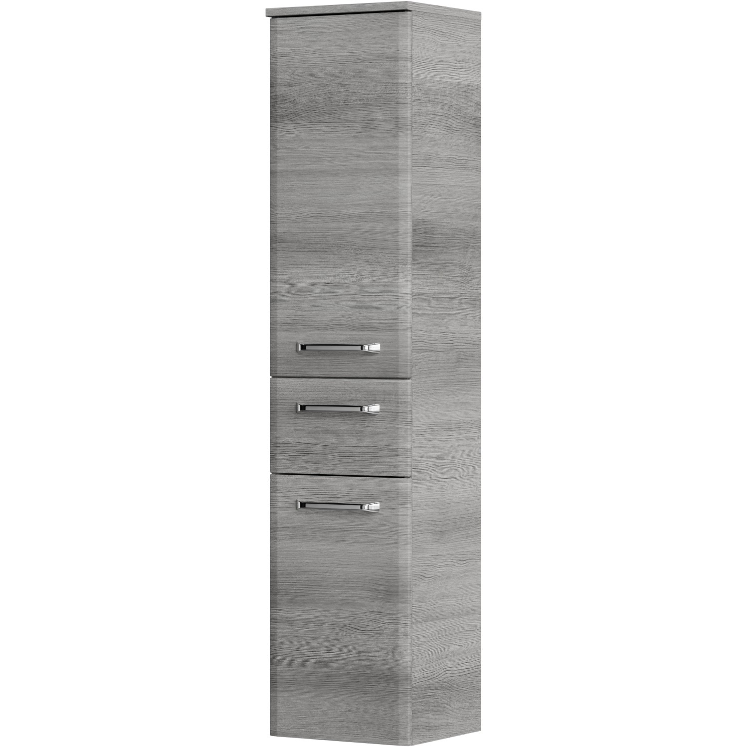 Pelipal Bad-Hängeschrank Quickset 328, Graphit, 30 cm breit, mit Schublade und chromfarbenen Griffen.