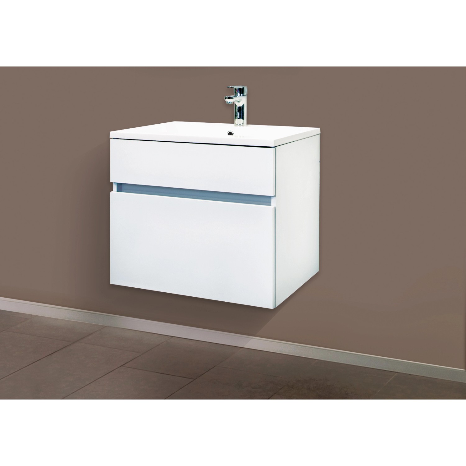 Sanotechnik Waschbeckenunterschrank Weiß matt 59 cm