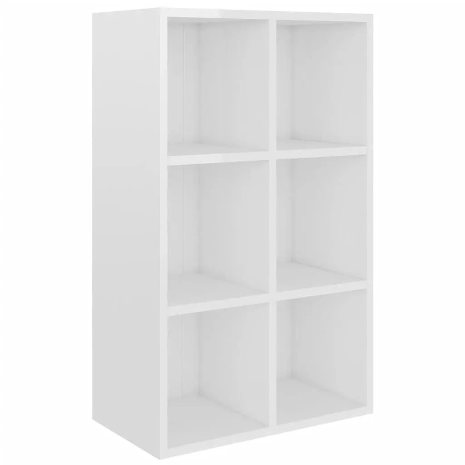 vidaXL Bücherregal/Sideboard Hochglanz-Weiß 66x30x98 cm Holzwerkstoff 80034 günstig online kaufen