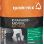 Sack Drainagemörtel (25 kg) von Quick-Mix, geeignet für Pflasterarbeiten im Garten- und Landschaftsbau.
