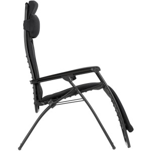 Schwarzer Lafuma Relaxsessel RSX CLIP AC AirComfort® aus Stahl, Seitenansicht.