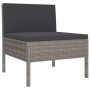 Graues vidaXL Garten Lounge Sofa Element mit anthrazitfarbenen Auflagen aus Polyrattan.