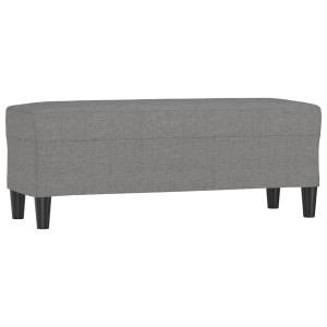 Dunkelgraue vidaXL Sitzbank, 100x35x41 cm, Stoffbezug und schwarze Füße.