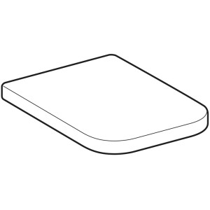 Geberit WC-Sitz Renova Plan, eckig, in Weiß. WC Sitz aus Duroplast mit Edelstahl Scharnieren.