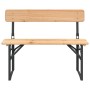 Klappbare Bierbank aus Tannenholz mit Rückenlehne, Teil des 3-tlg. Biertisch-Sets für Garten und Outdoor.