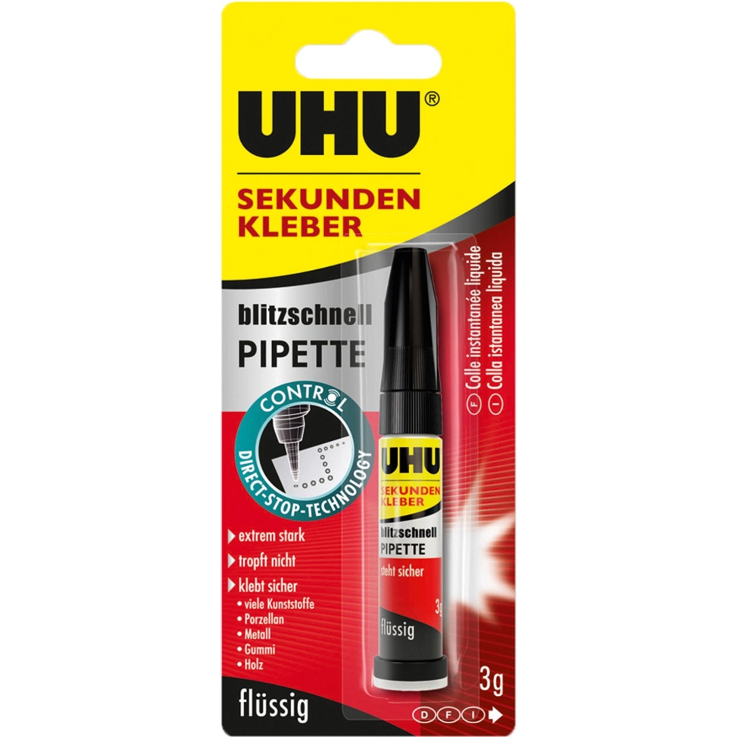 Uhu Sekundenkleber Blitzschnell Pipette 3 g