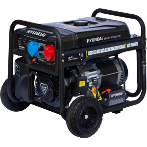 Mobiles Hyundai Notstromaggregat HY8500LEK-T mit 7,7 kW Leistung und robustem Stahlrahmen.