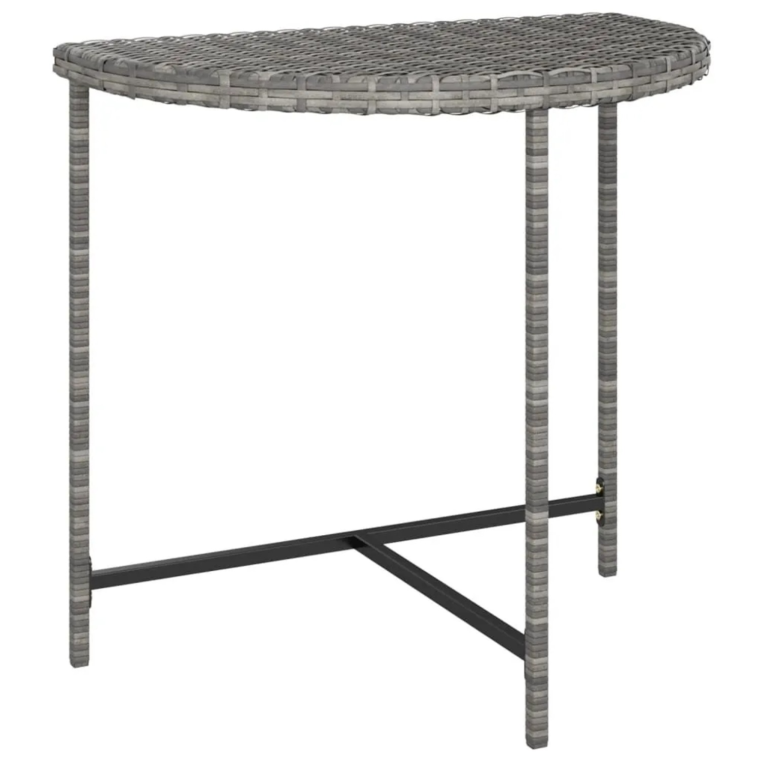 Furnicato Gartentisch Grau 80x50x75 Cm Poly Rattan