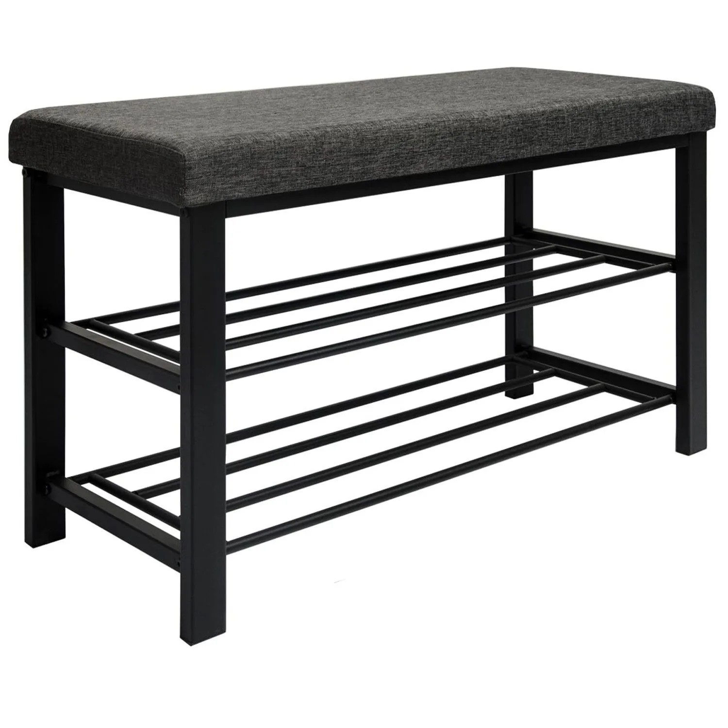 DuneDesign Offener Schuhschrank aus Metall 81 x 32 x 46 cm Grau