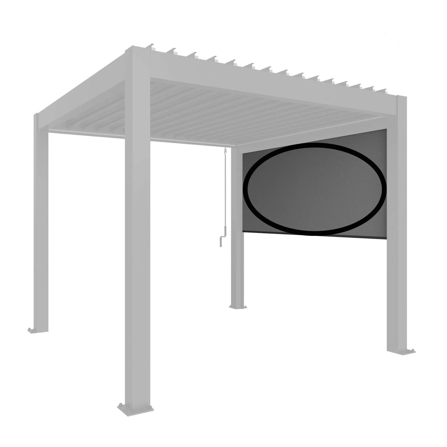 Biohort Sonnenschutzrollo elektrisch Gr. 4m Dunkelgrau-Metallic Pergola