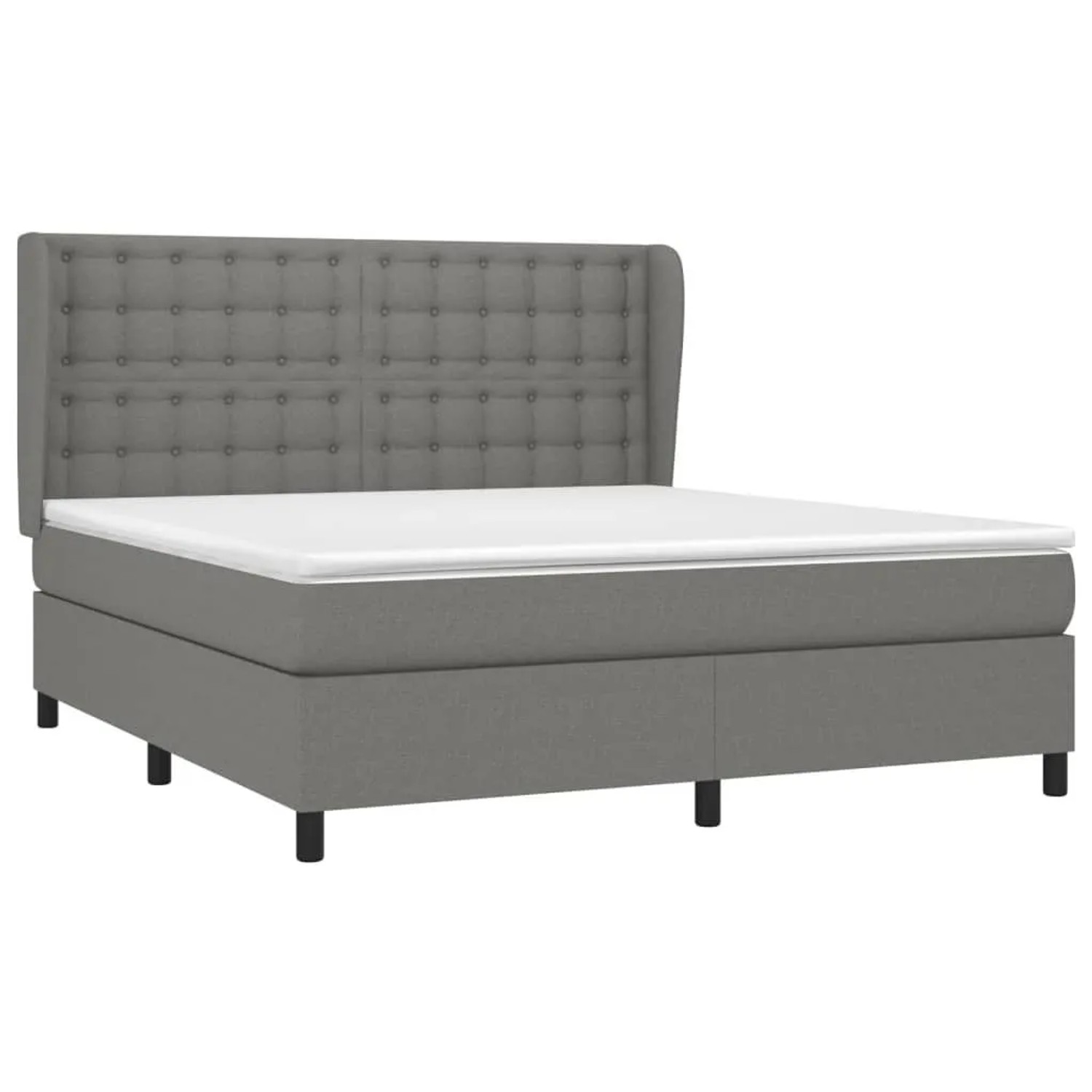 vidaXL Boxspringbett mit Matratze Dunkelgrau 160x200 cm Stoff 3128294 günstig online kaufen