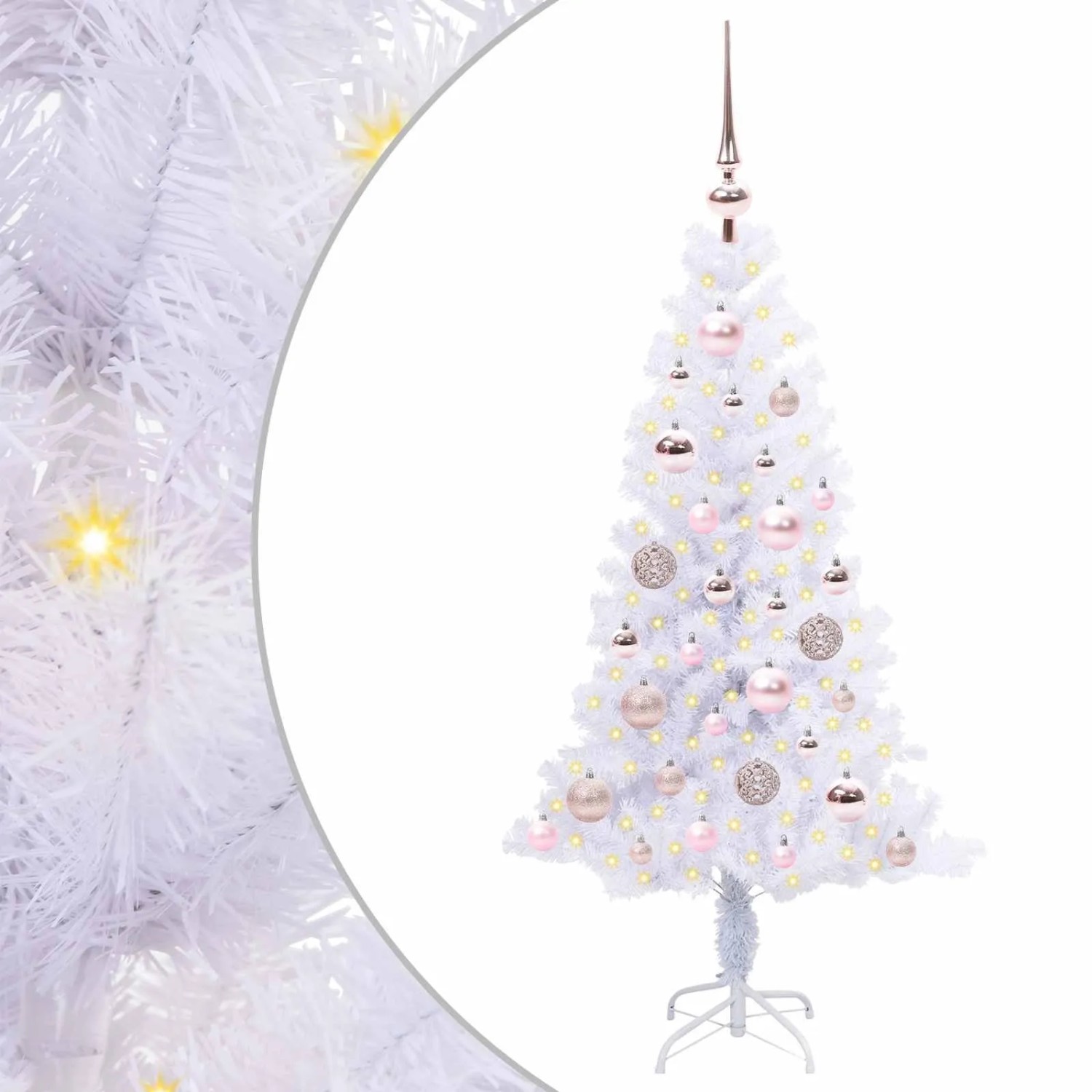 vidaXL Künstlicher Weihnachtsbaum Weiß 120 cm PVC und Stahl 3426641