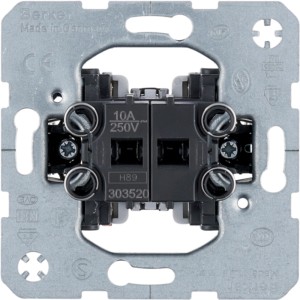 Berker Jalousie-Wippschalter für Rollladensteuerung, Detailansicht der Rückseite.