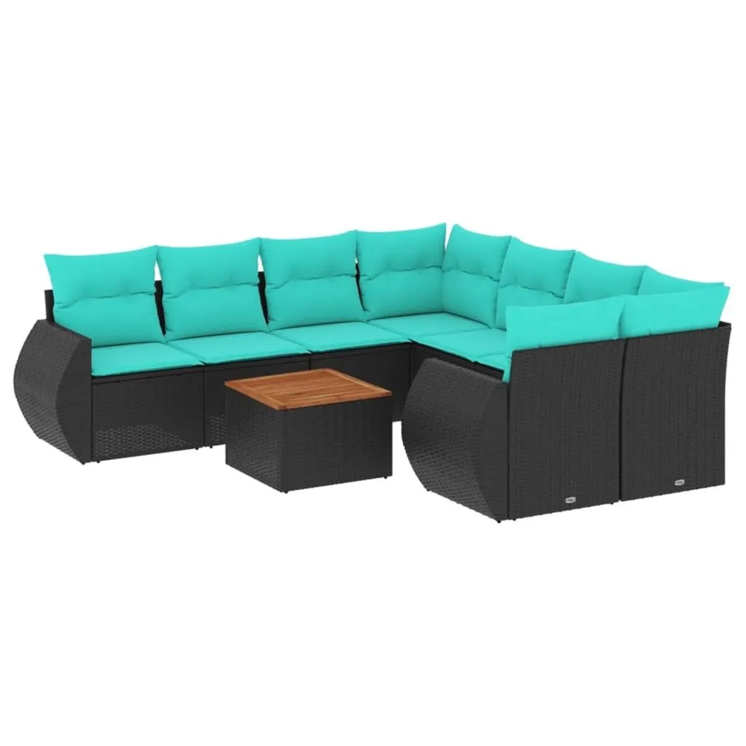 vidaXL 9-Tlg Gartensofa-Set mit Kissen Schwarz Polyrattan 3224930 günstig online kaufen