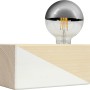 DIY Tischleuchte von CREATE! by OBI: Holzsockel, silberverspiegeltes Leuchtmittel. Design-Tischlampe für individuelles Wohnen.
