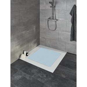 Wasserblaue Kleine Wolke Duscheinlage Ruby, 55x55 cm, in moderner Dusche.