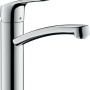 Hansgrohe Focus Küchenarmatur für Niederdruck, Chrom, Einhebelmischer für offene Warmwasserbereiter.