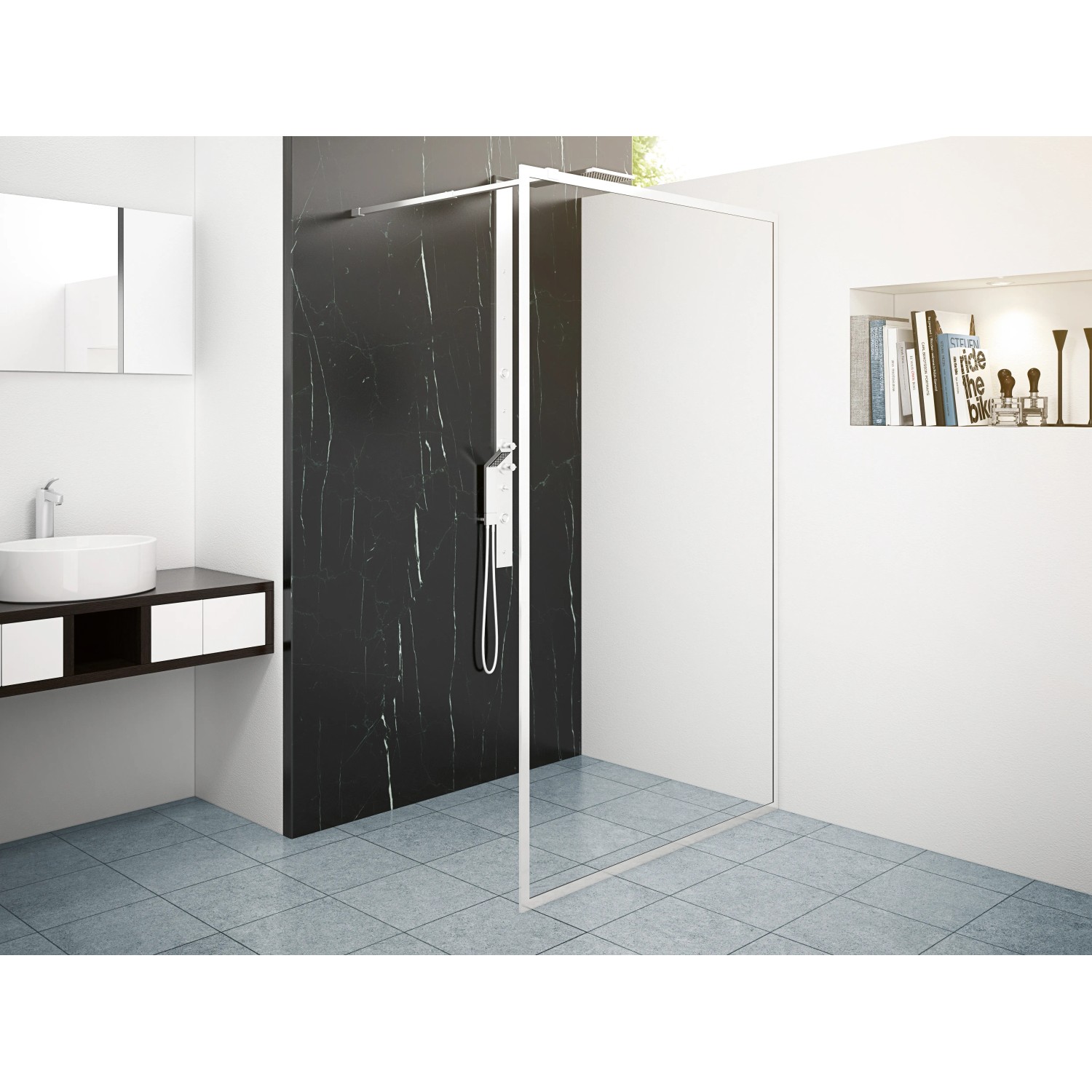 baliv Walk-In Duschabtrennung DUK-120.80, 120x195 cm, Chrom, barrierefrei.