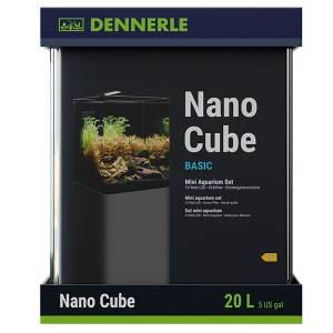 Dennerle Nano Cube Basic 20 l Aquarium Set mit LED-Beleuchtung, Filter und Broschüre.