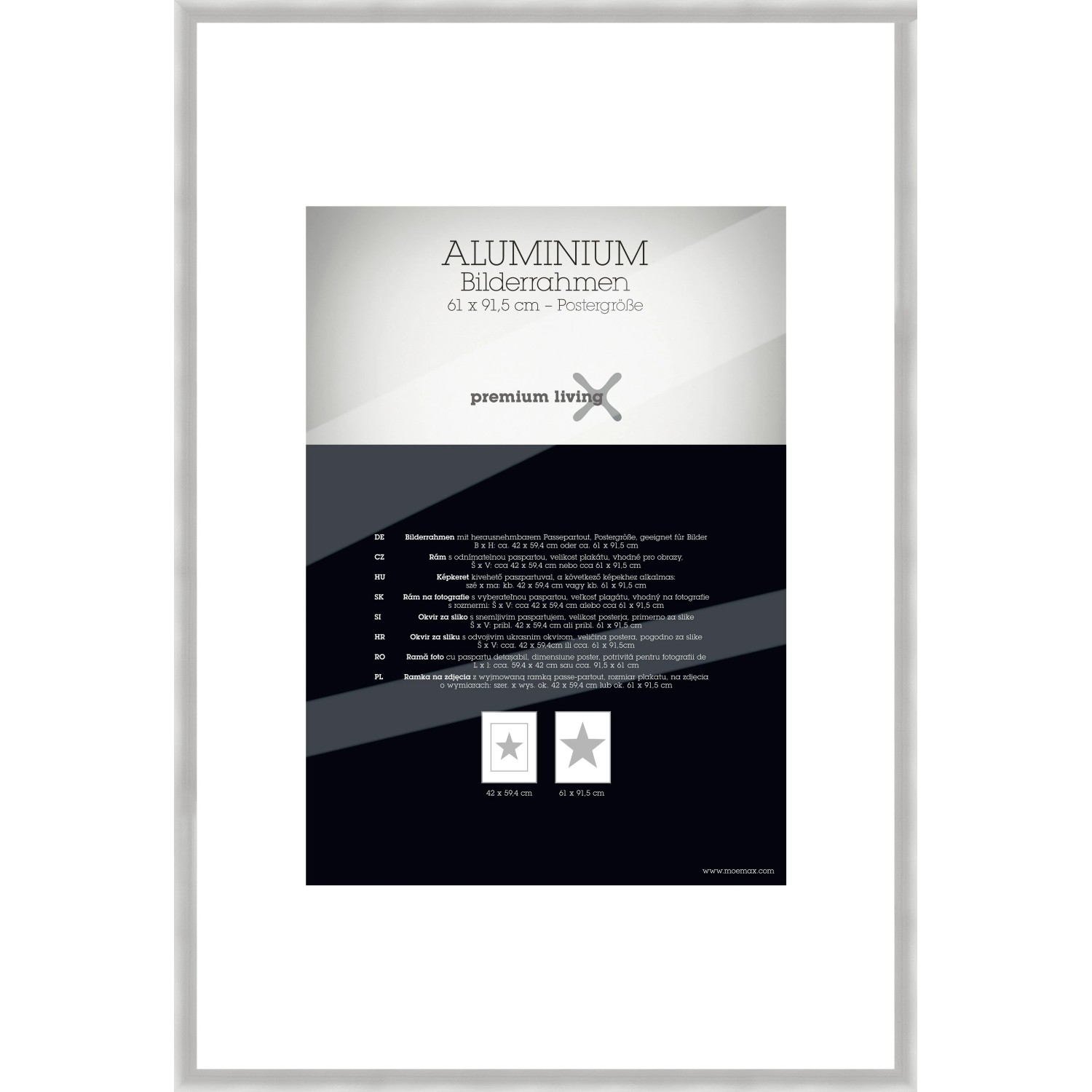 Premium Living Bilderrahmen Aluminium ca. 61x91,5cm