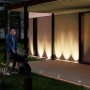 4er Set SSC-LUXon Juavi Bodeneinbaustrahler schwarz, runde Außenleuchten im Garten.