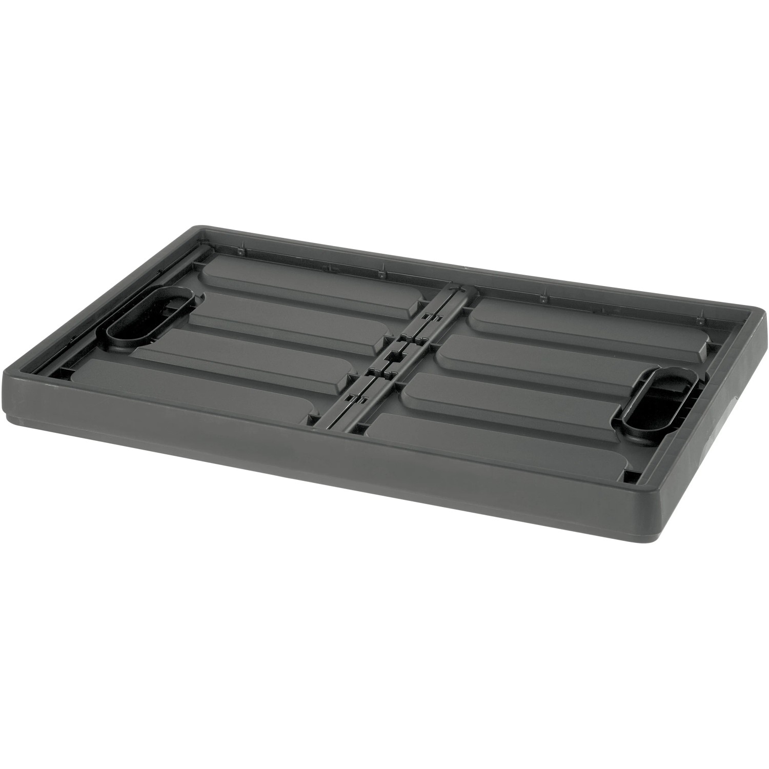 Tontarelli Klappbox Cargo 46 l Graphit mit Deckel, flach zusammengeklappt. Aufbewahrungsbox für mehr Ordnung.