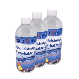 3 Flaschen Aqua-Cereal Starterbakterien für den Teich, zur Filteraktivierung und Verbesserung der Wasserqualität.