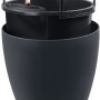 Lechuza Classico Color LS 28, schiefergraues Pflanzgefäß mit Bewässerungssystem und Pflanzeinsatz.