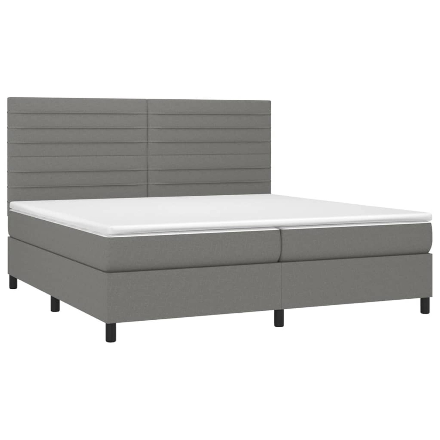 vidaXL Boxspringbett mit Matratze & LED Dunkelgrau 200x200 cm Stoff 3134982 günstig online kaufen