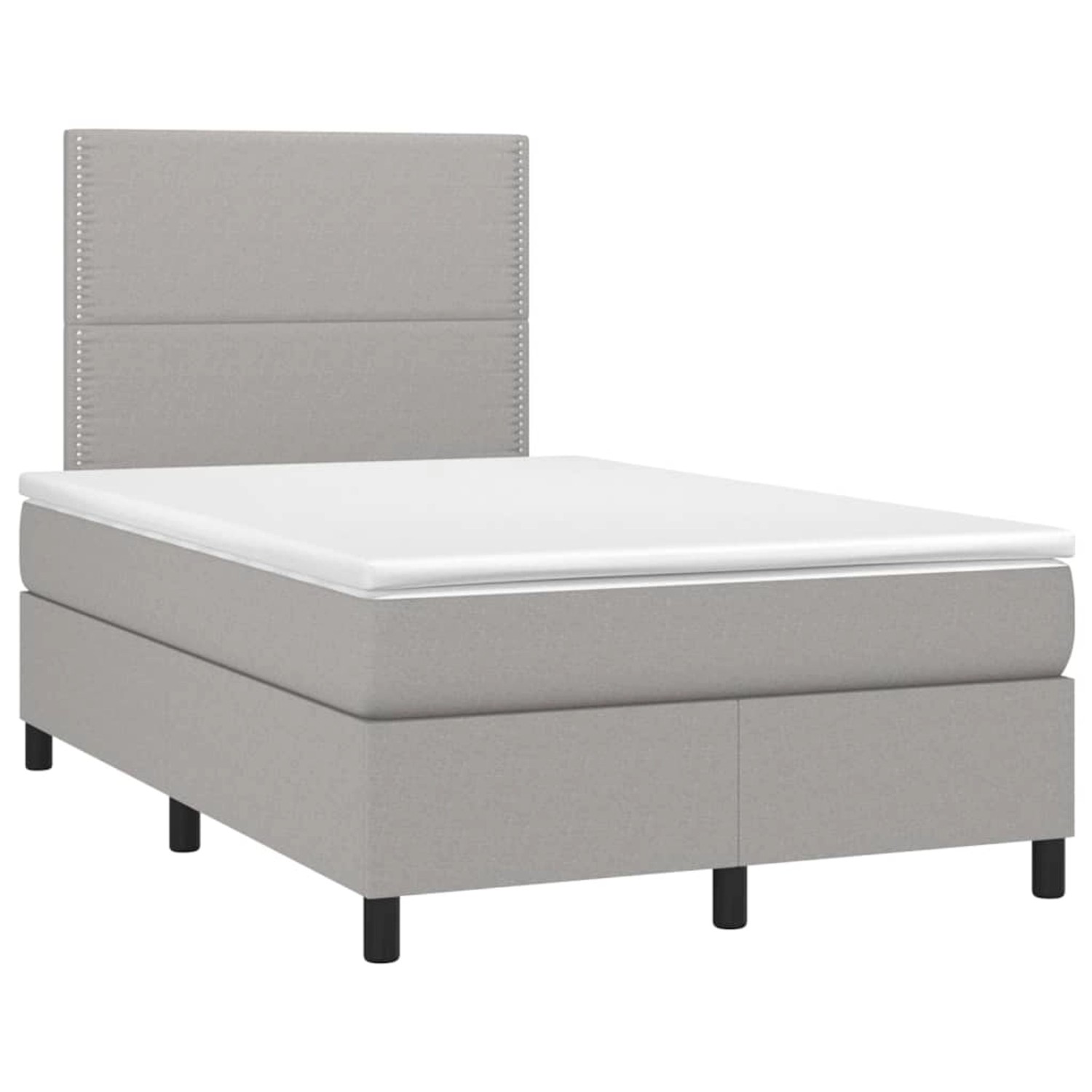 vidaXL Boxspringbett mit Matratze & LED Hellgrau 120x200 cm Stoff 3134781 günstig online kaufen