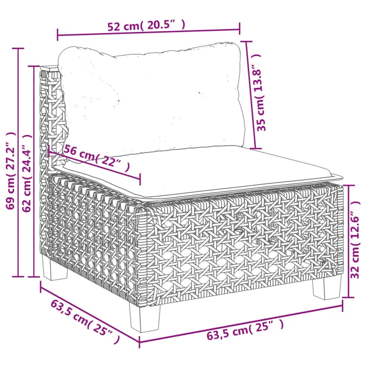 Schwarze 5-tlg. Garten-Sofagarnitur aus Rattan mit cremeweißen Kissen. Gartenmöbel für Terrasse und Balkon.