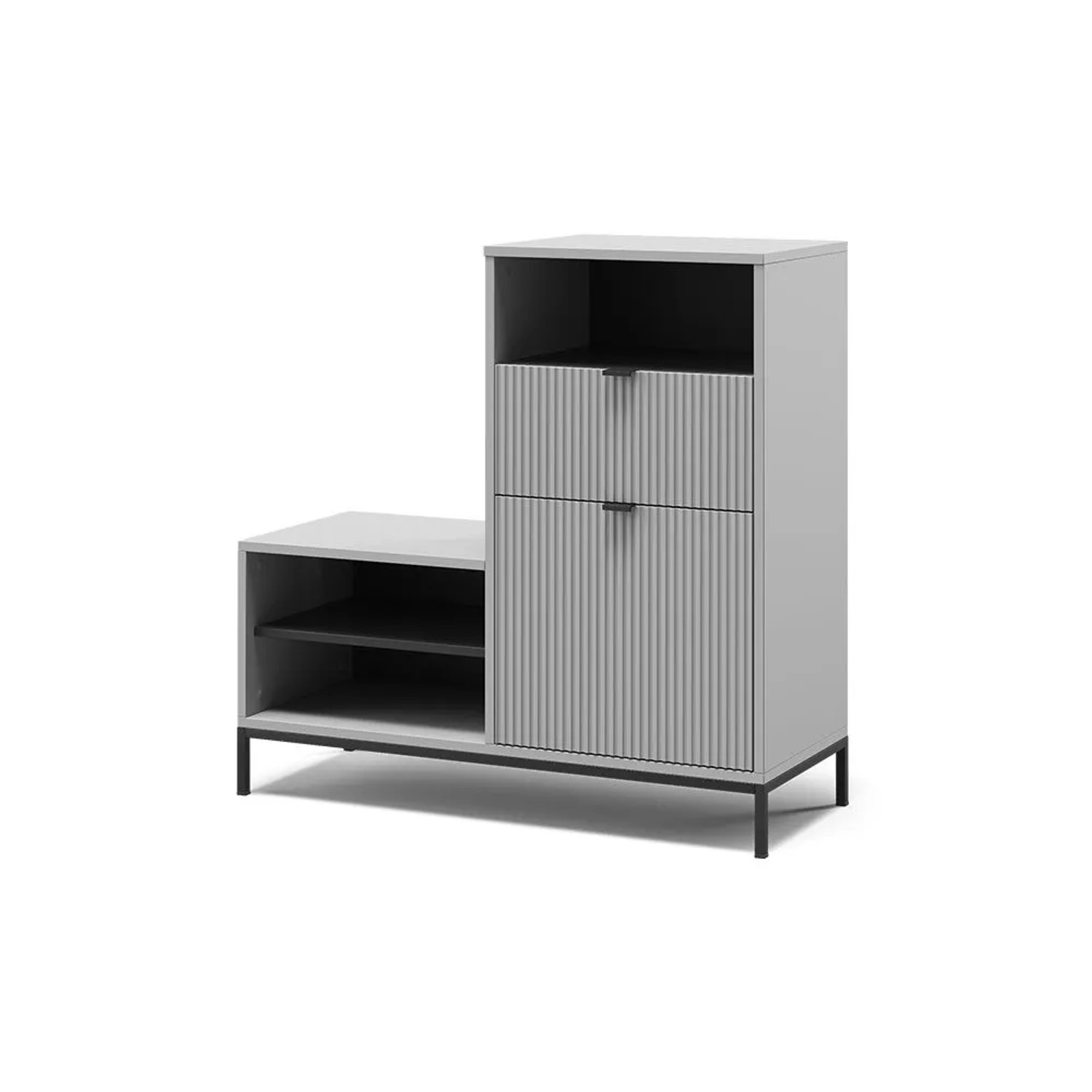 Vicco Schuhschrank Eliza Grau 100 x 99 mit Tür und Schublade Art Nr 56440