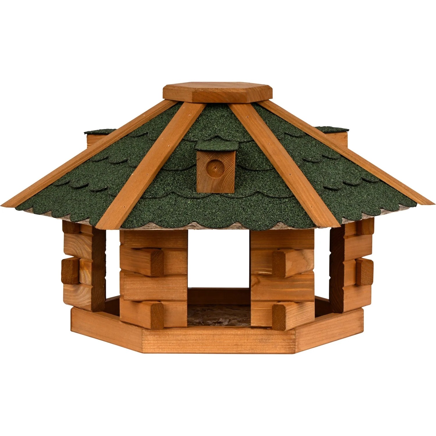 dobar® Vogelhaus Blockhaus 6-eckig mit Bitumendach