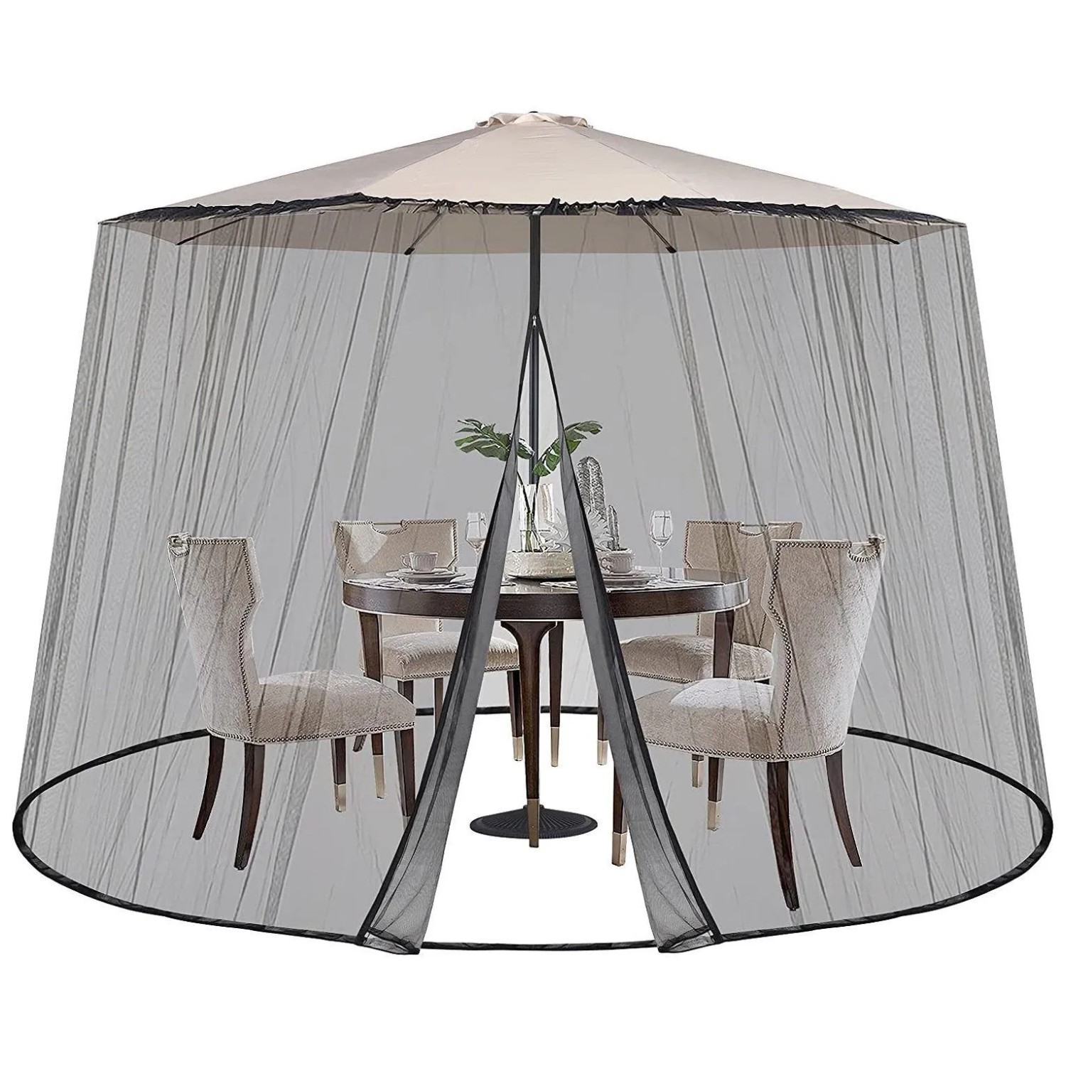 Sekey Moskitonetz Verstellbares Insektenschutz für 250-300 cm Pavillon Fliegengitter Mückennetz für Sonnenschirm mit Türen