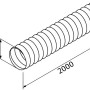 Abbildung eines flexiblen, schwer entflammbaren Schlauchs, 2 m lang, Durchmesser 102 mm, für Flachkanalsysteme.