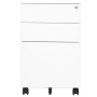 Weißer vidaXL Aktenschrank mit 3 Schubladen, Rollen und Schloss. Ideal für Büro.