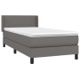 Graues vidaXL Boxspringbett 90x200 cm mit Kunstleder und Matratze.