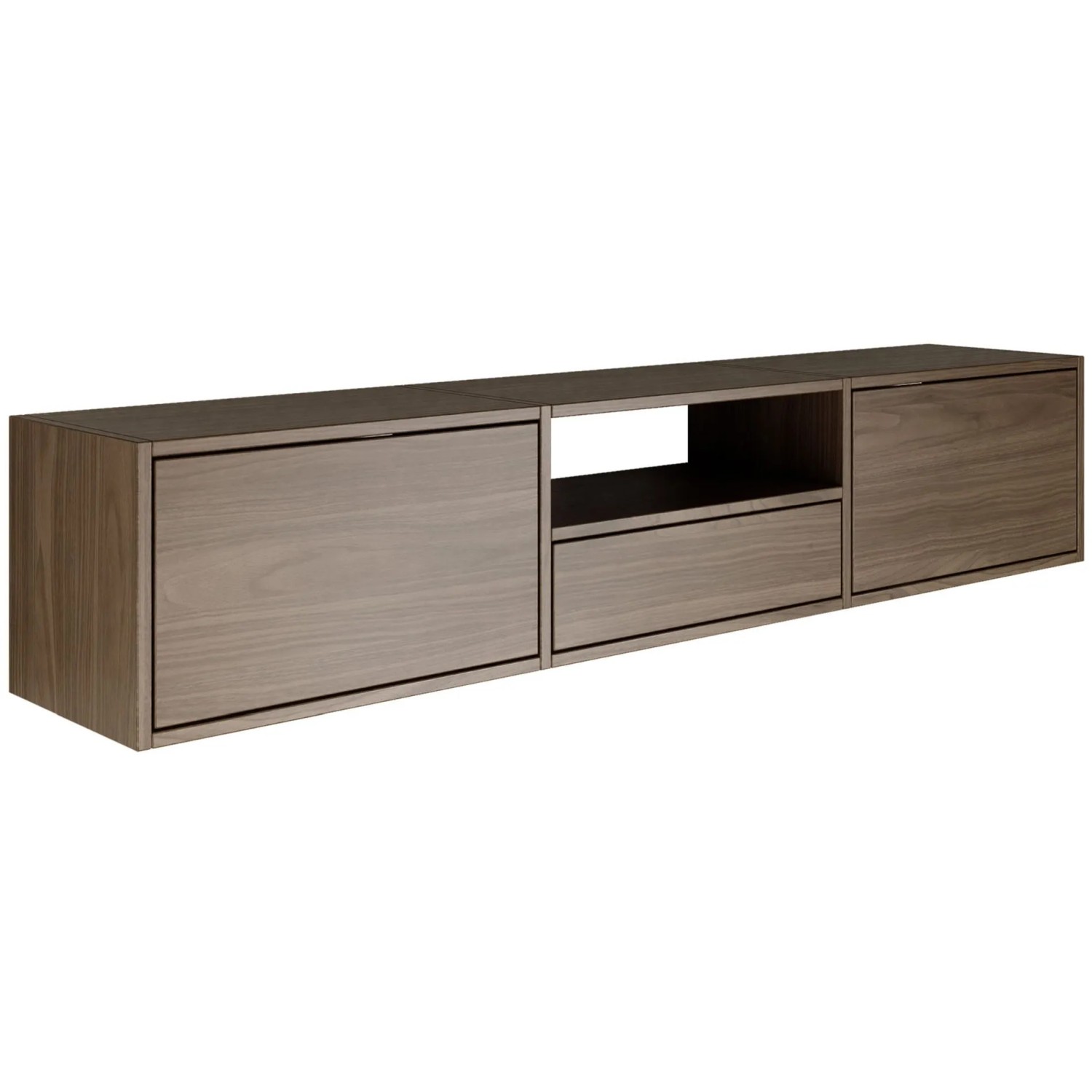 Selsey TV-Hängeboard Framme 150 cm mit Ablage Holzoptik Walnuss