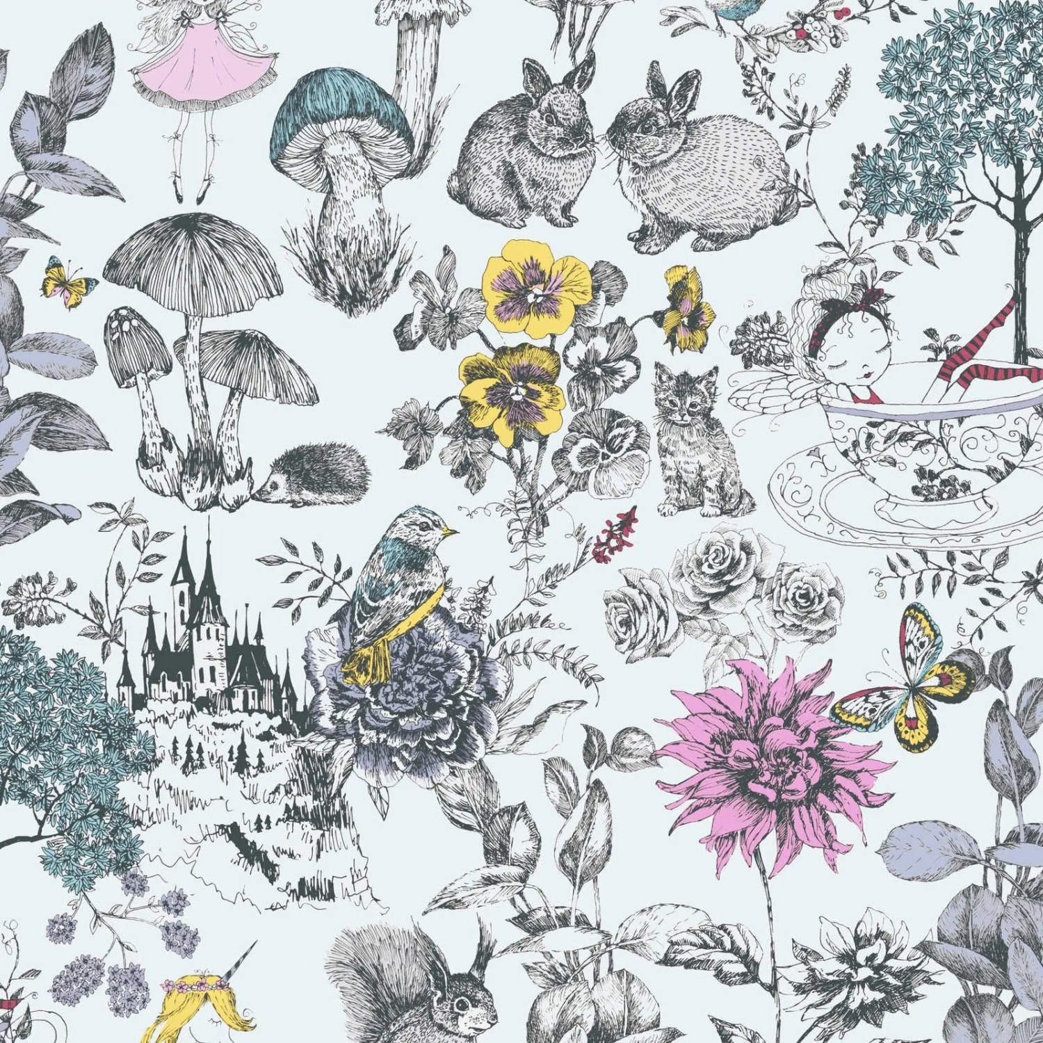 Tadessi Tapete Floral M1-No.726 Vliestapete in Schwarz