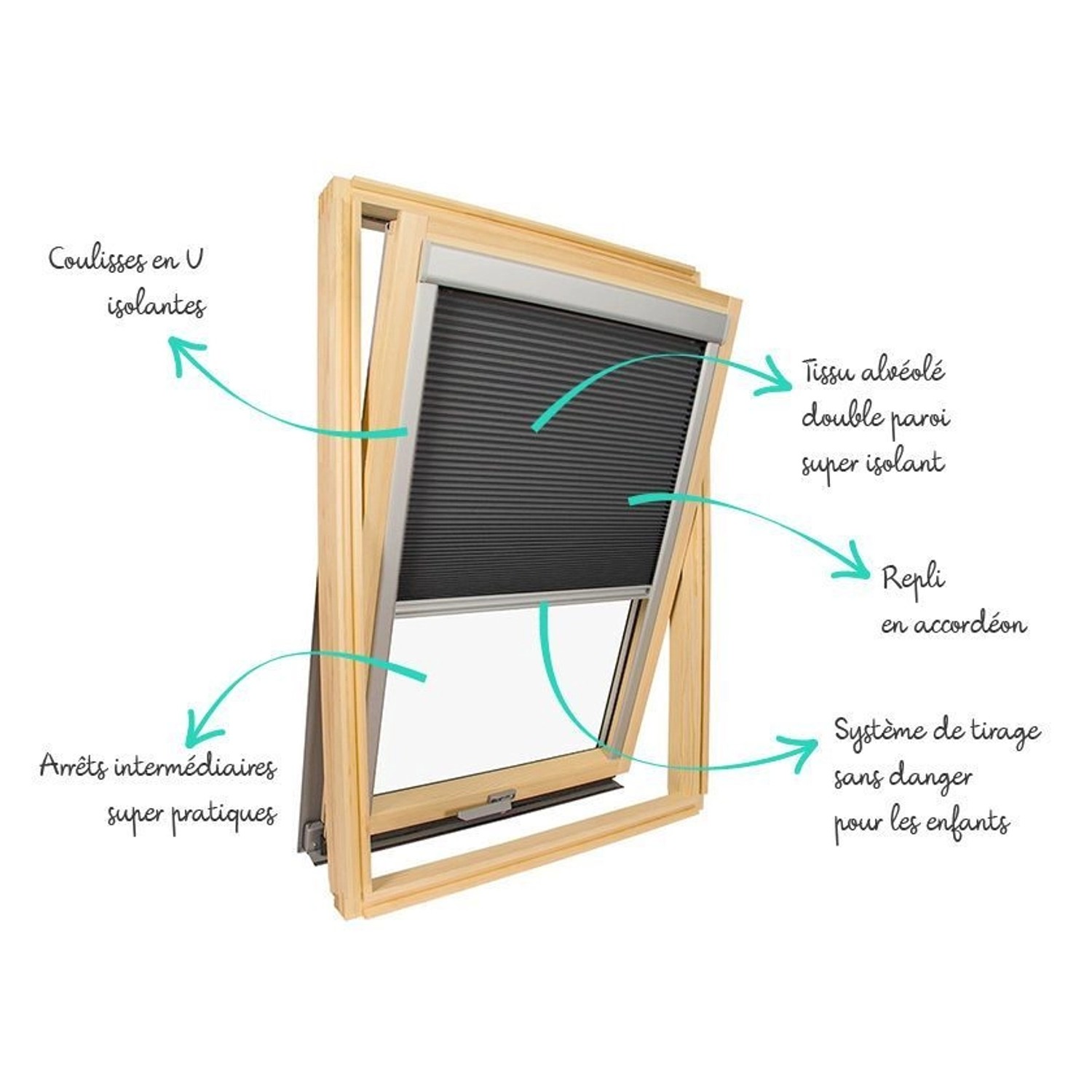 Weißes Avosdim Wabenplissee MK06 für Velux Dachfenster zur Verdunkelung und Isolation.