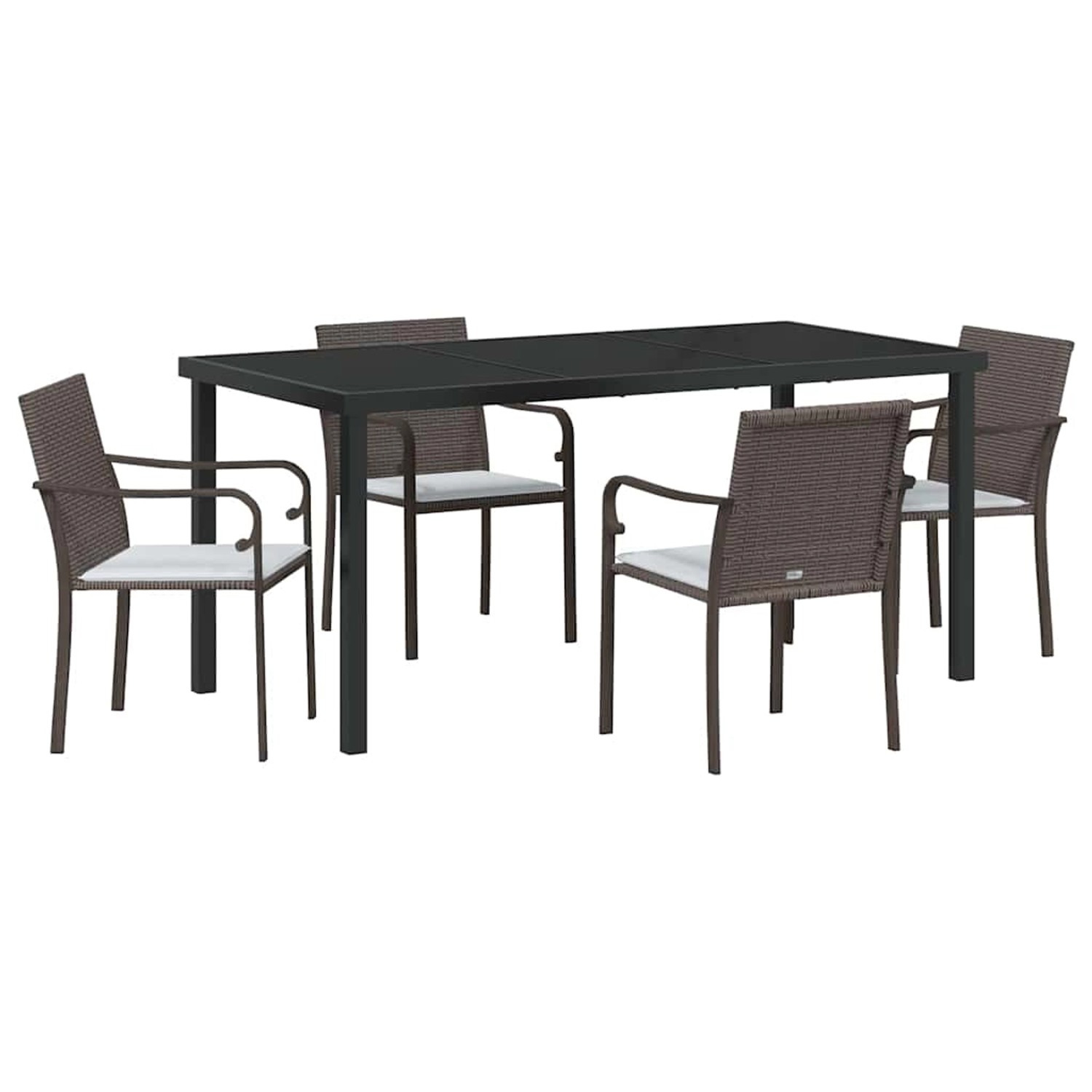 vidaXL Garten Essgruppe 5-Tlg Braun Poly Rattan 3379047 günstig online kaufen