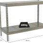Verzinktes PROREGAL Schwerlastregal Mini Metal Yeti, 90x120x45 cm, Fachlast 400 kg.