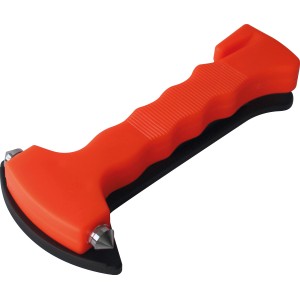 APA Notfallhammer mit orangefarbenem Griff und Hartmetall-Schlagspitze für die Innenausstattung.